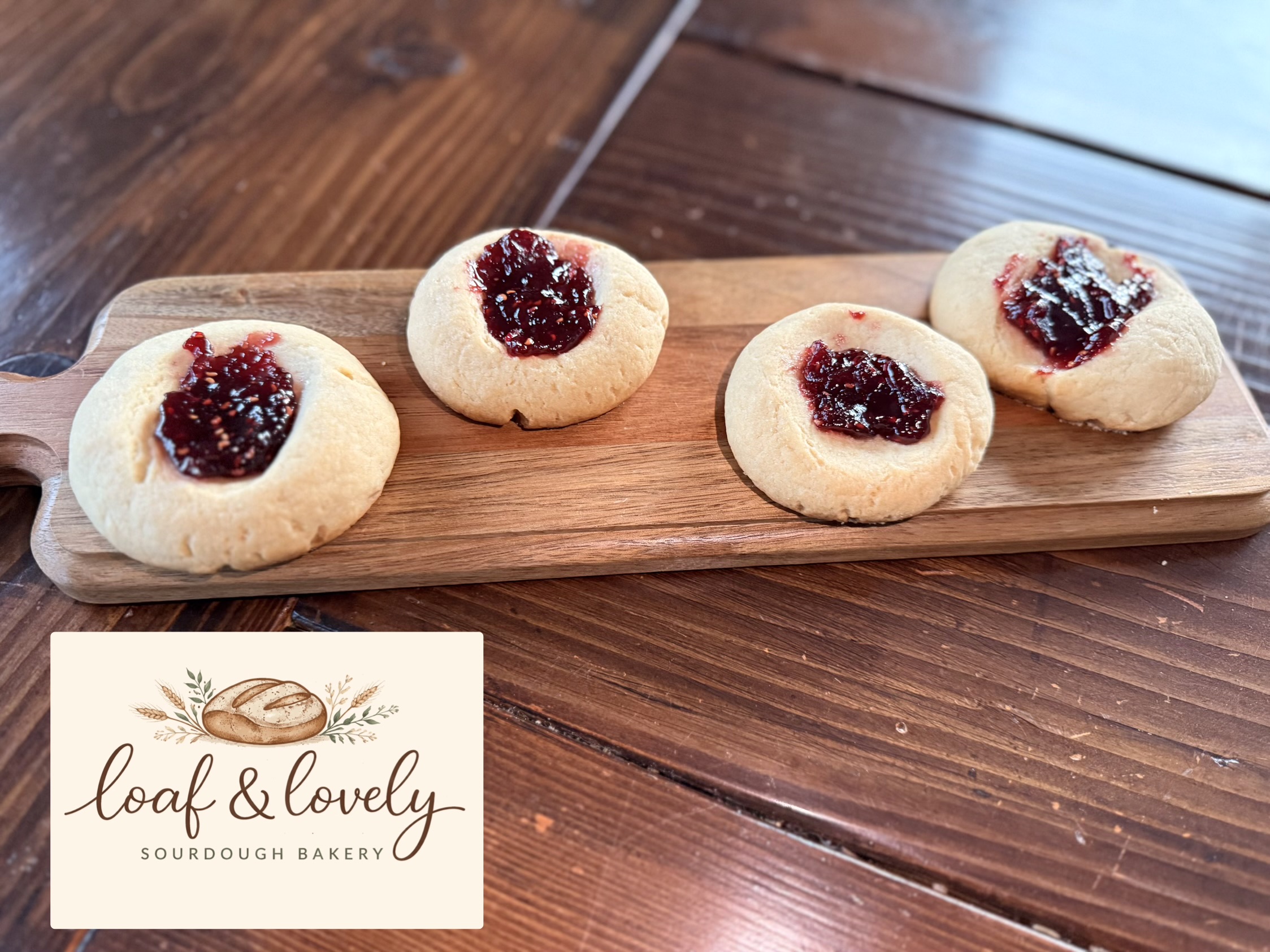 Sourdough jam thumbprint cookies from Loaf and Lovely